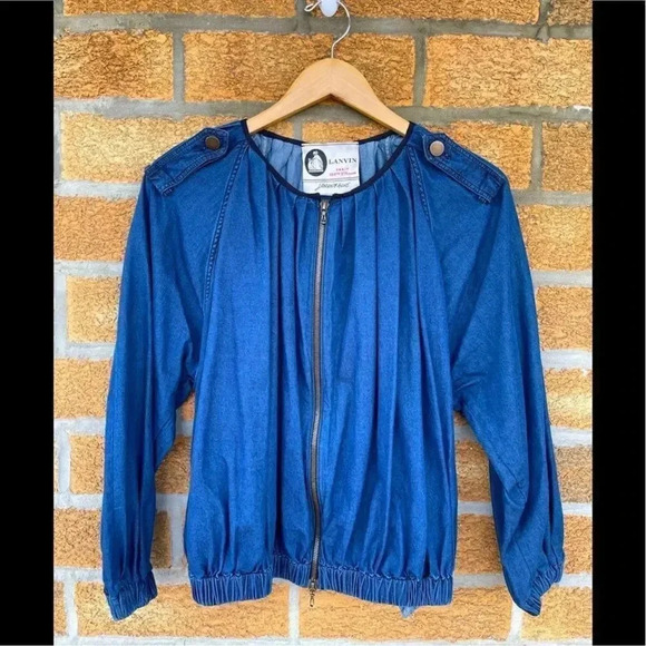 Lanvin Loves Acne-Denim jeans bomber jacket size 40france medium USA